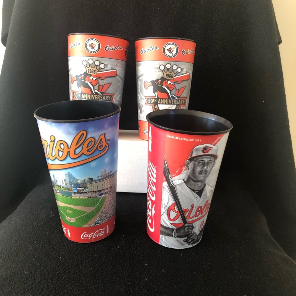 Baltimore Orioles Beverage Cups x 4